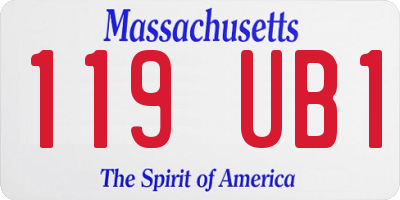 MA license plate 119UB1