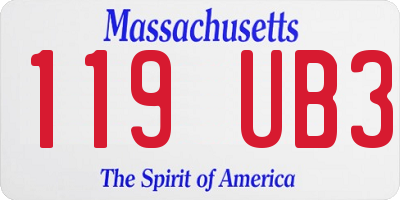 MA license plate 119UB3