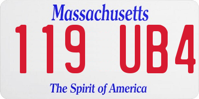 MA license plate 119UB4
