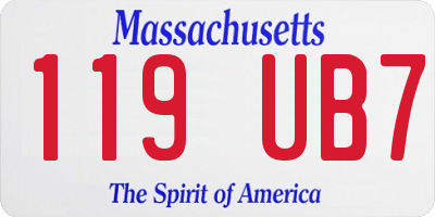 MA license plate 119UB7