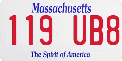 MA license plate 119UB8