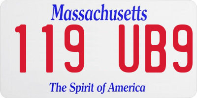 MA license plate 119UB9