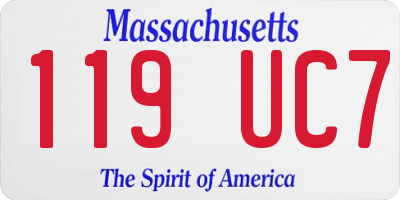 MA license plate 119UC7