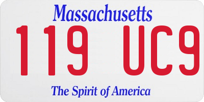 MA license plate 119UC9