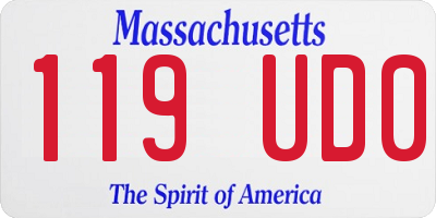 MA license plate 119UD0