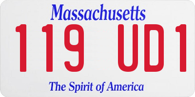 MA license plate 119UD1