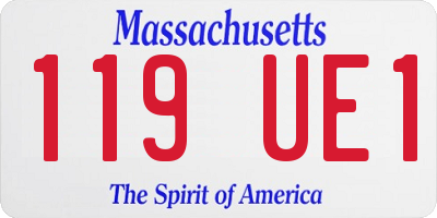 MA license plate 119UE1