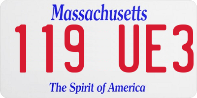 MA license plate 119UE3