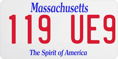 MA license plate 119UE9