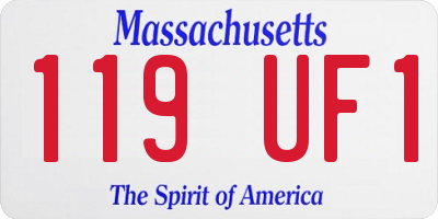 MA license plate 119UF1