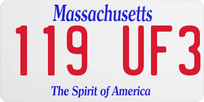 MA license plate 119UF3