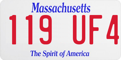 MA license plate 119UF4