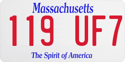 MA license plate 119UF7