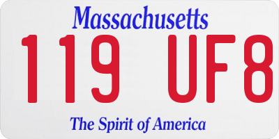 MA license plate 119UF8