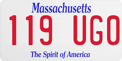 MA license plate 119UG0