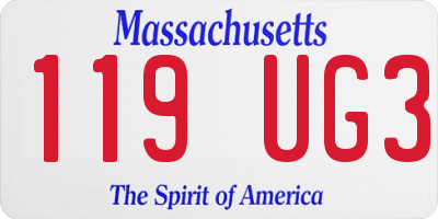 MA license plate 119UG3