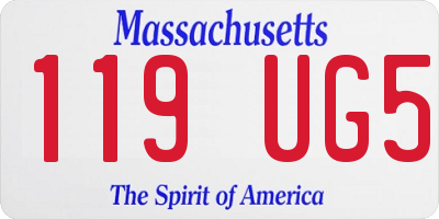 MA license plate 119UG5