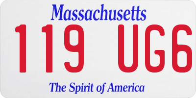 MA license plate 119UG6