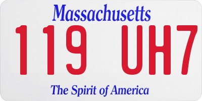 MA license plate 119UH7