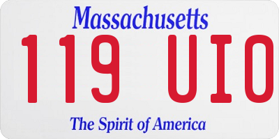 MA license plate 119UI0