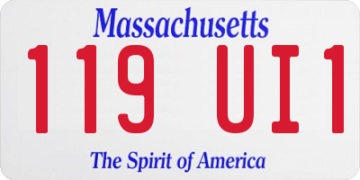 MA license plate 119UI1