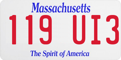 MA license plate 119UI3