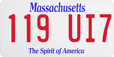 MA license plate 119UI7
