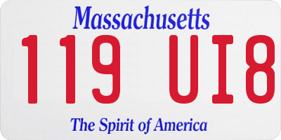MA license plate 119UI8