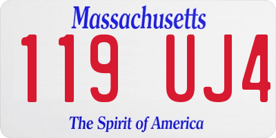 MA license plate 119UJ4