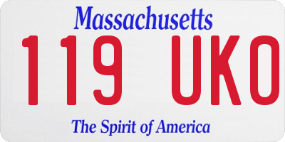 MA license plate 119UK0