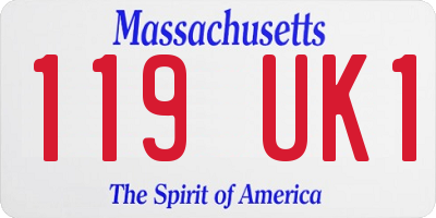 MA license plate 119UK1