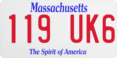 MA license plate 119UK6