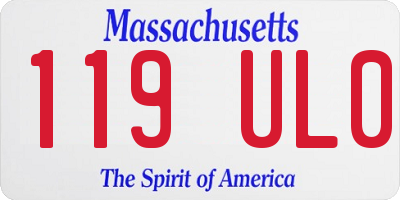 MA license plate 119UL0