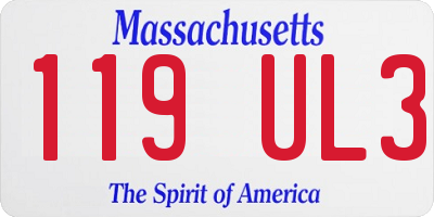 MA license plate 119UL3