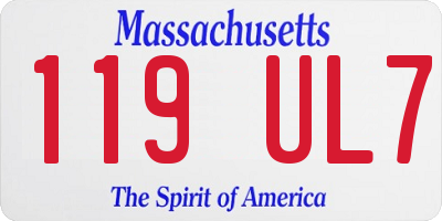 MA license plate 119UL7