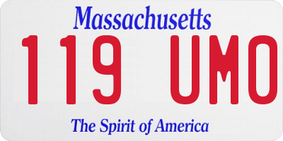 MA license plate 119UM0