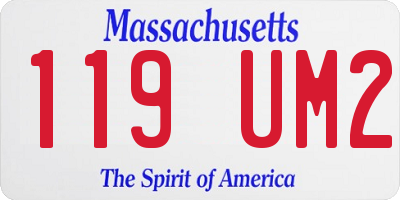 MA license plate 119UM2
