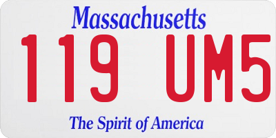 MA license plate 119UM5