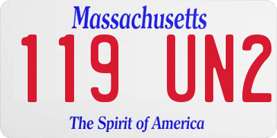 MA license plate 119UN2