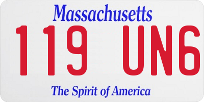 MA license plate 119UN6
