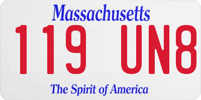 MA license plate 119UN8
