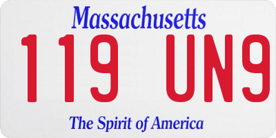 MA license plate 119UN9