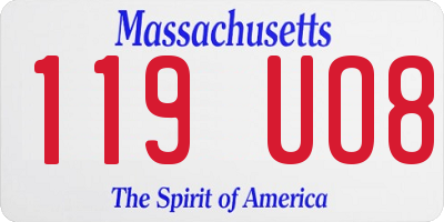 MA license plate 119UO8