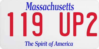 MA license plate 119UP2