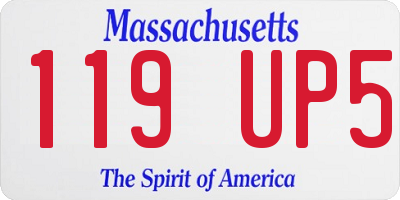 MA license plate 119UP5