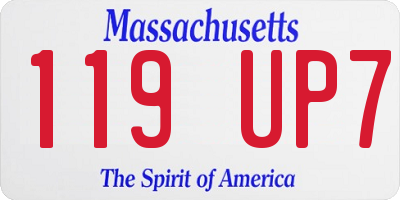 MA license plate 119UP7