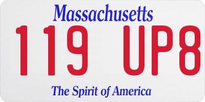 MA license plate 119UP8