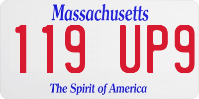 MA license plate 119UP9
