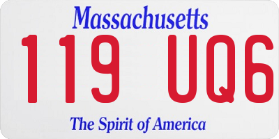 MA license plate 119UQ6