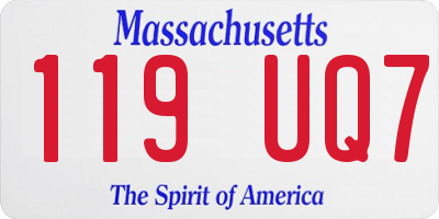MA license plate 119UQ7